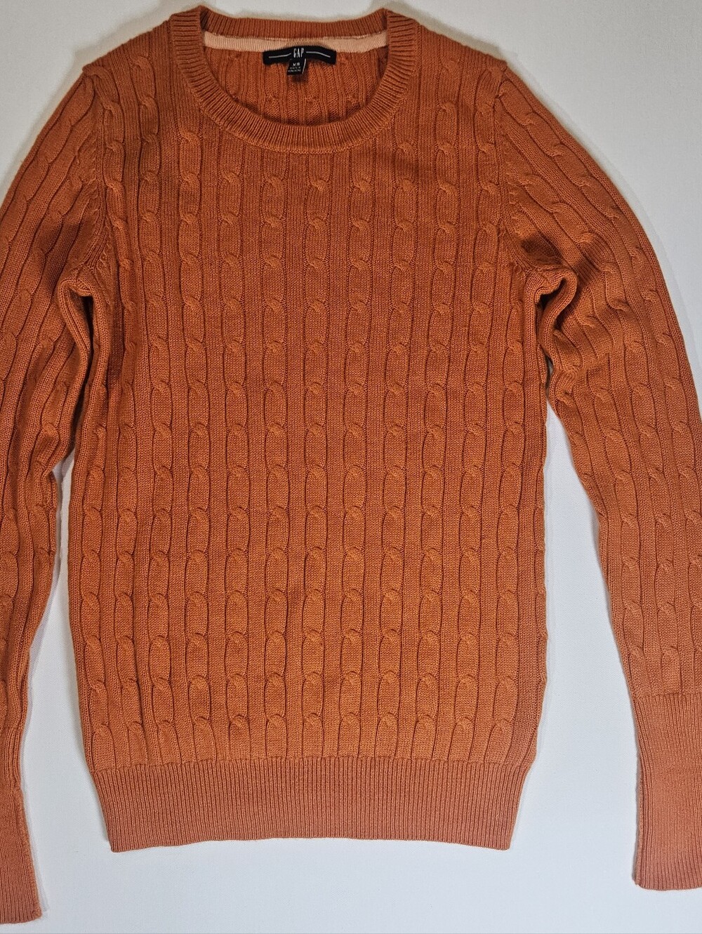 Gap Cable Knit Sweater Womens XS Orange Classic 90s Fall Chic Essential